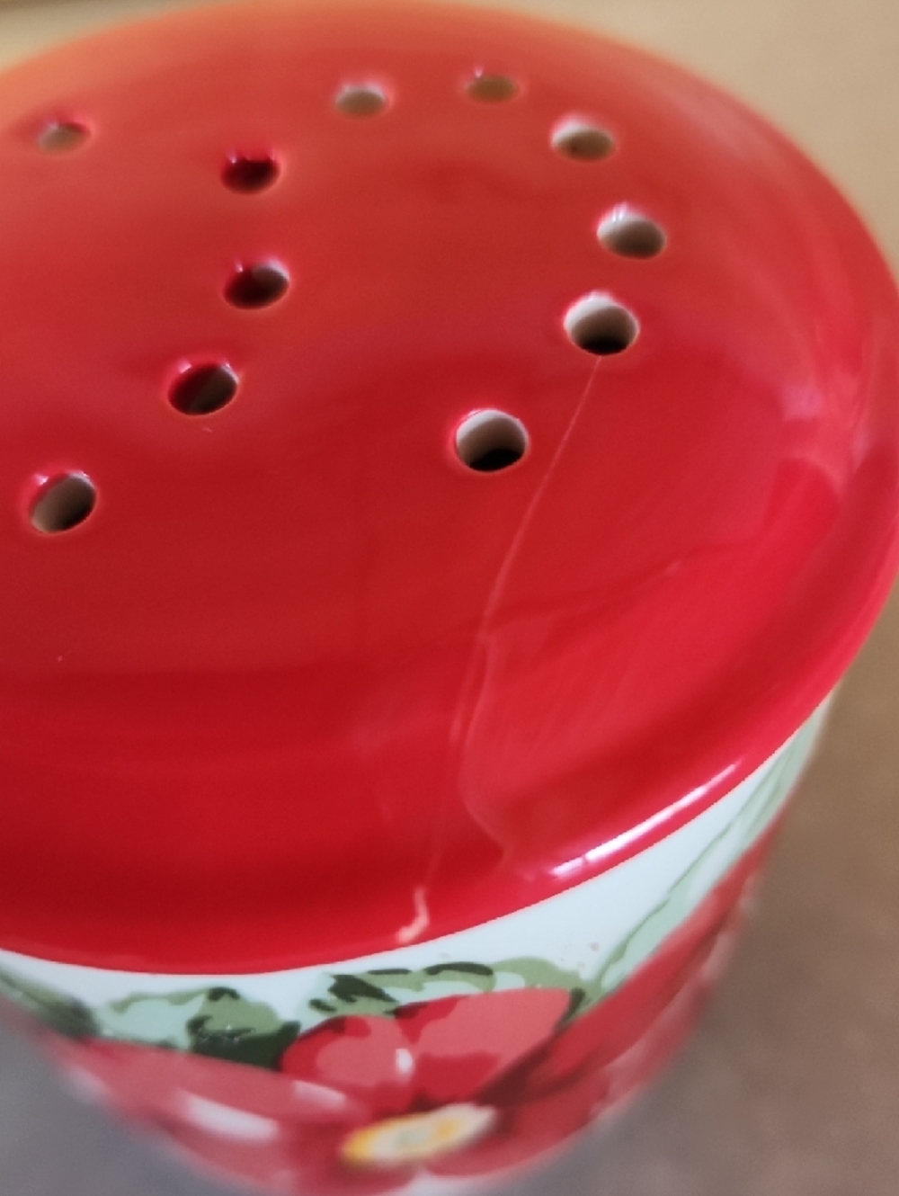 The Pioneer Woman, Ceramic Red Floral and Teal Pattern Salt & Pepper Shakers. - Picture 7 of 13